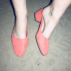 Blush Pink Suede Mules
